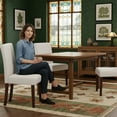 thumbnail image 6 of Upholstered Fabric Dining Chairs Set of 2 with Wood Legs, Modern Parsons Chairs with High Back for Kitchen, Dining Room, or Restaurant, Beige, 6 of 8