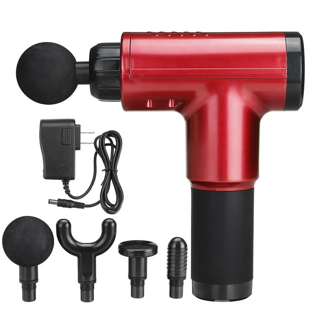 Handheld 6 Gear Massage Gun with 4 Massage Heads 3000r/min 2600mAh Muscle Massager for Neck Back