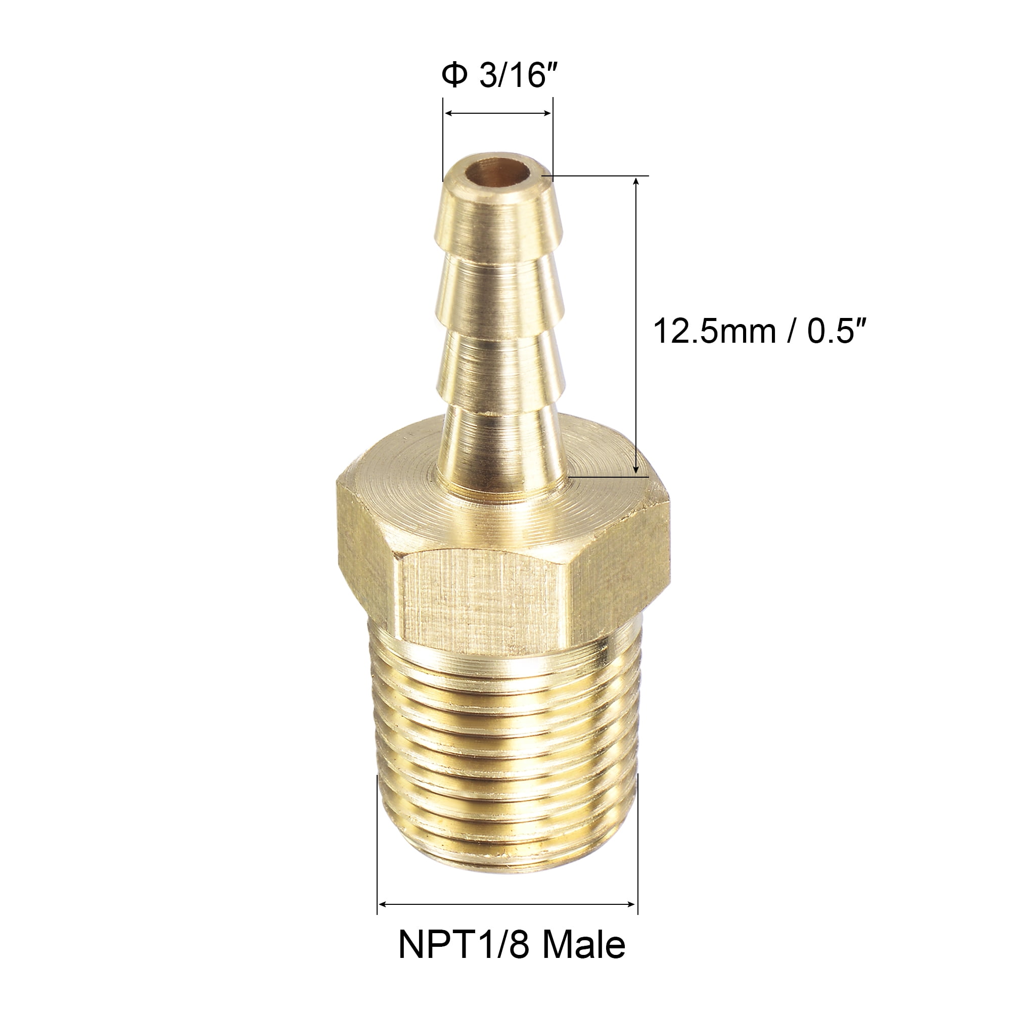 4mm Male Brass Hose Barbs Barb to 3/8" NPT Pipe Male Thread 