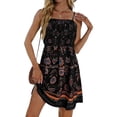 thumbnail image 5 of QIUOMBBP Boho Mini Dresses for Women Spaghetti Strap Sleeveless A Line Sundress Loose Casual Summer Beach Vacation Dress Multicolor XL, 5 of 10