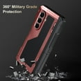 thumbnail image 3 of for Samsung Galaxy Z Fold 7 Case with S Pen Holder, Metal Bumper Premium Rugged Heavy Duty Shockproof Protective, Screen Protector, Hinge Protection, Rugged Phone Stand Cover 5G, Red, 3 of 8