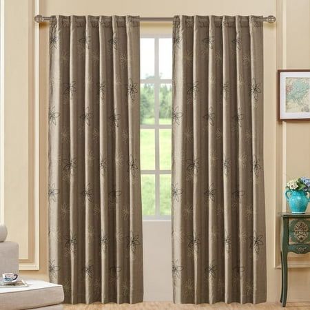 Ebern Designs Pinero Nature Floral Blackout Tab Top Single Curtain