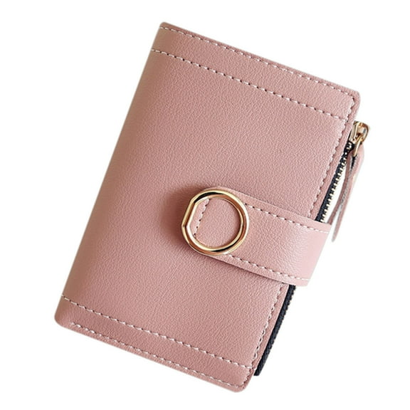 Odeerbi Wallet Women Short Style Fashion Pure Color Lovely Coin Purse Card Wallet Holder Bag Hot Pink