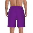 thumbnail image 3 of KLL Purple Men's Casual Summer Beach Shorts Hawaiian Shorts with Pockets-Medium, 3 of 5