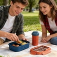 thumbnail image 6 of Honmine Portable Lunch Box, Bento Food Container with Double Layer Compartments, Microwave Safe Meal Prep Kit with Utensils for Work, Picnic, Travel, 6 of 6