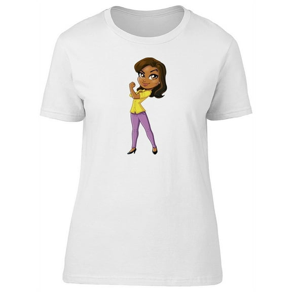Cool Woman Empower Cartoon T-Shirt Women -Image by Shutterstock, Female Large
