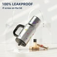 thumbnail image 2 of 24 OZ Tumbler with Lid and Straw, Stainless Steel Water Bottle with Handle Leak Proof, Resuable Insulated Coffee Travel Mug with Lid Spill Proof Cup for Women, Silver, 2 of 4
