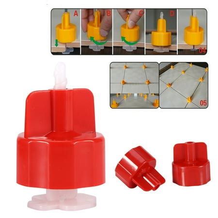 LHCER 100pcs Plastic Clips Floor Wall Tiling Spacers Strap Tile Flat Leveling System Tools, Tile Caps, Tile Level Spacer
