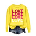 thumbnail image 3 of Jinhomg Womens Trendy Sweatshirts Holiday Funny Cute Letter Print Pullover Tops Fall Winter Casual Comfy Long Sleeve Crewneck Sweatshirt Todays Daily Deals Yellow S, 3 of 7