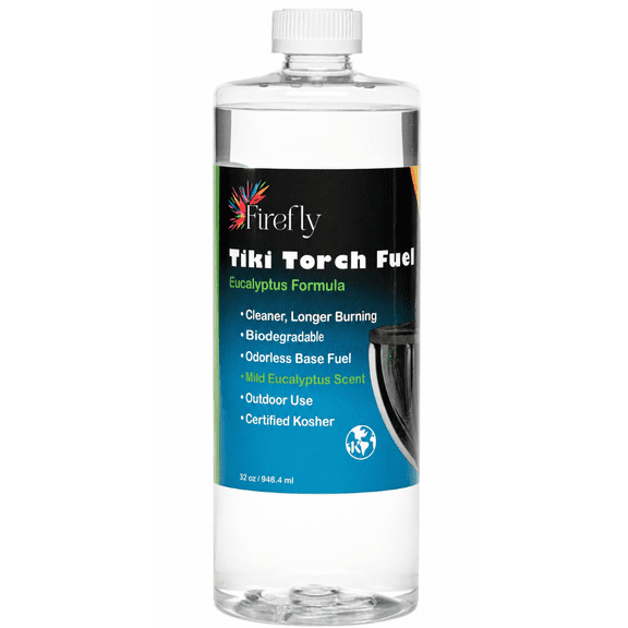 Firefly Tiki Torch Oil Fuel Eucalyptus, Long Burning, Less Smoke Lamp Oil, 32 oz