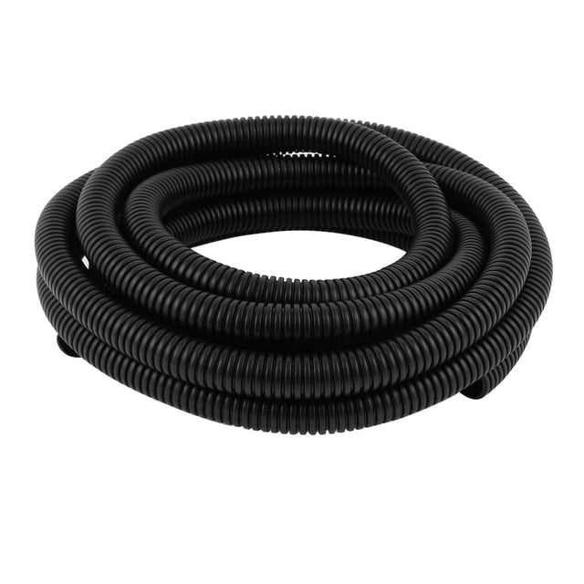 Tubo de conduit corrugado de plástico de 4.1 M 16 x 20 mm para jardín, fábrica, oficina negro