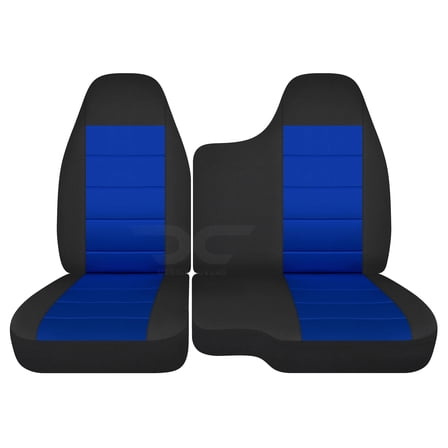 Fits 2004-2012 Chevy Colorado/GMC Canyon Velour Seat Covers 60/40Bench No Arm:Blk Drk Blue
