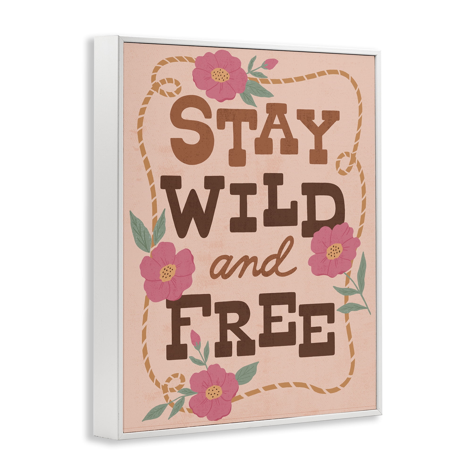 Stupell Industries Wild & Free Boho Girl White Framed Giclee Art, design by Nina Seven