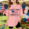 thumbnail image 2 of Byoo Big Girls Classic T Shirt 4th of July US Flag Print Short Sleeve Crewneck Oversized Top Tee Shirt, 2 of 4