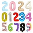 thumbnail image 2 of Globos de aluminio con números de 32 pulgadas, varios colores, globos con números del 0 al 9, decoraciones para fiestas de cumpleaños de adultos, suministros para fiestas de bodas, 2 of 5