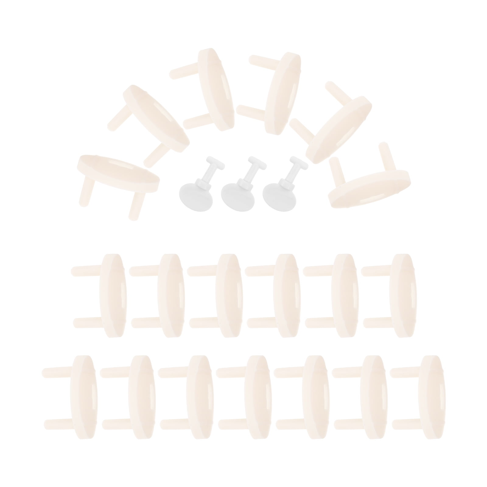 BESTYASH 18Pcs Childproof Outlet Covers White Plastic Safety Caps for Brazilian Embedded Wall Outlets
