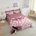 thumbnail image 4 of Erosebridal Pink Bowknot High Heels Bedding Twin Comforter Set,Dreamy Princess Down Comforter,Breathable Reversible Bedding Sets Twin with Comforter,Bling Room Decorative,3pcs, 4 of 8