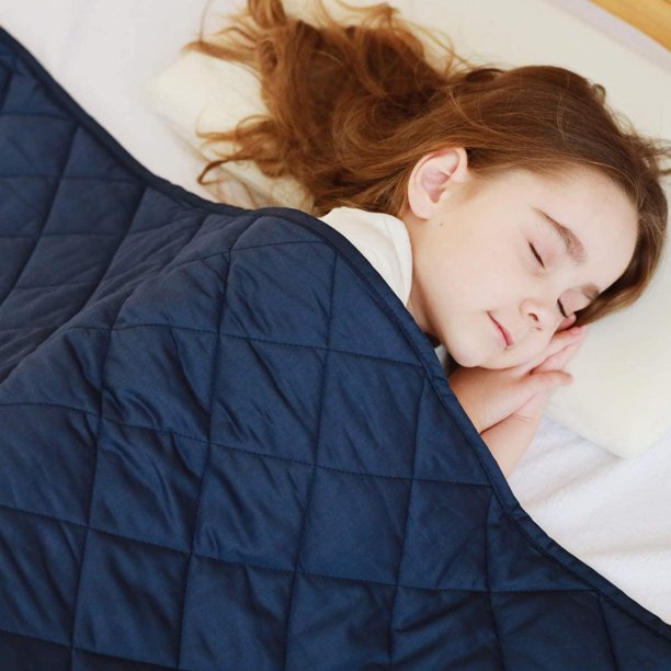 5lb Kids Weighted Blanket and Removable Minky Dot Duvet Cover with