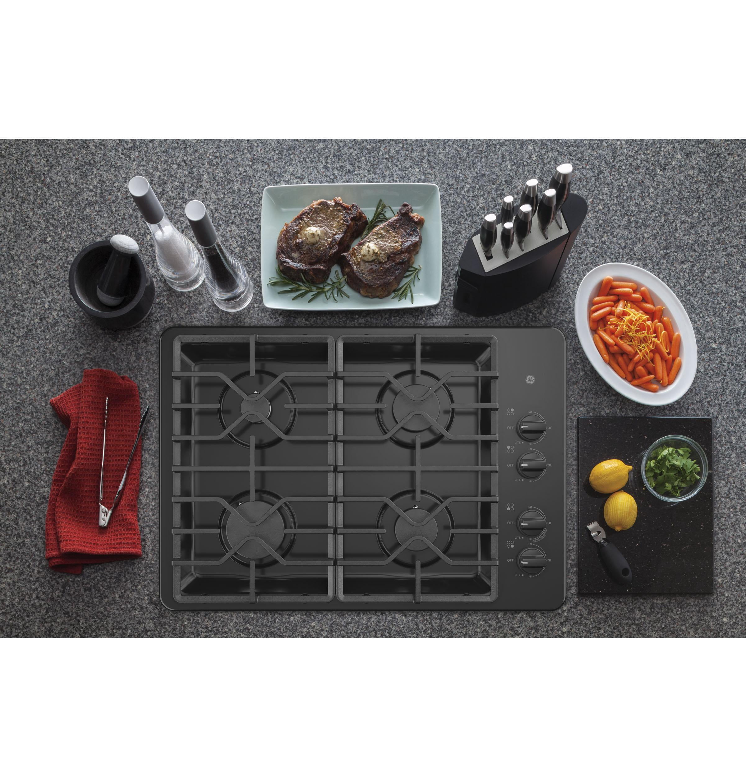 GE JGP3030DLBB 30 inch Black 4 Burner Gas Cooktop