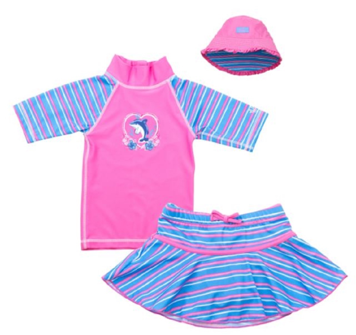 UV Skinz UV SKINZ Little Girls 3 Piece Rashguard Swimsuit Set