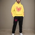 thumbnail image 2 of Linfrsh Toddler Boys Clothes Color Block Pullover Sweatshirt Top Elastic Waist Joggers Pants 2pcs Fall Outfit Yellow,13-14 Years, 2 of 7
