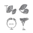 thumbnail image 3 of 18k Twin Leaf Moissanite Open Cocktail Ring for Women, 3 of 6