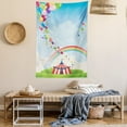 thumbnail image 2 of Circus Decor Wall Hanging Tapestry, Circus, Rainbow And Balloons Freedom Traveling Cloudscape Festival, Bedroom Living Room Dorm Accessories, 40 X 60 Inches, Gift Ideas, by Ambesonne, 2 of 5