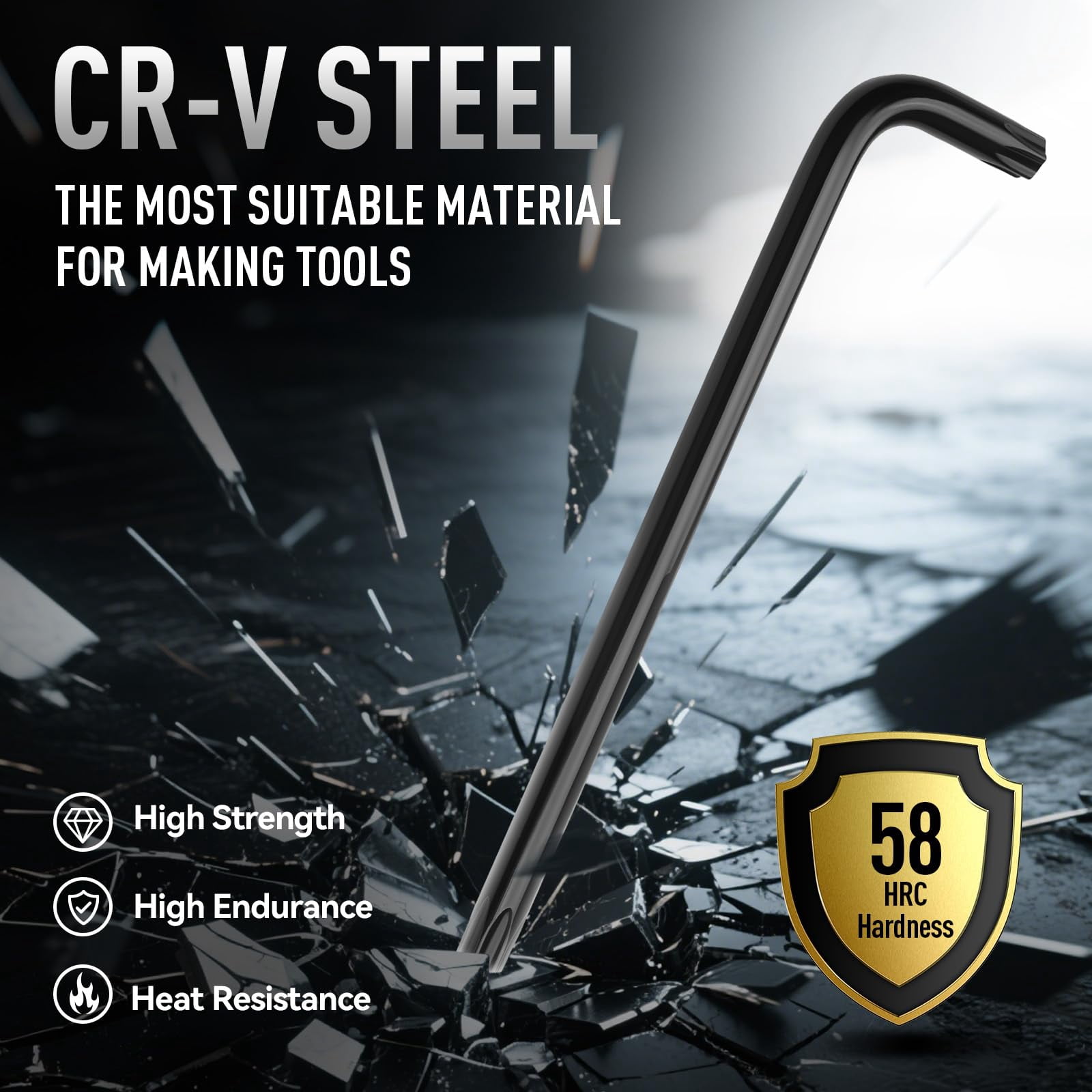 36pc Allen Wrench Set  Sae & Metric Hex Key Torx Star Long Arm Ball Head Design With T-handle Heat Treated Chrome Vanadium Steel