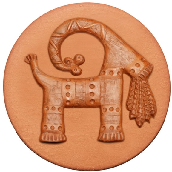 RYCRAFT 2" Round Cookie Stamp with Handle & Recipe Booklet--Swedish Yule Goat