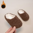 thumbnail image 6 of newwalpole Girls Boys Slippers Toddler Kids Comfy Fuzzy Non-slip House Shoes Bedroom Soft Faux Furry Lined Indoor Outdoor Brown for Size 9, 6 of 7