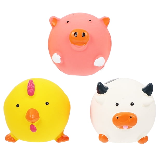 3 piezas de juguetes de látex chirriantes para cachorros, divertidos juegos de animales, juguete interactivo para mascotas