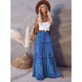thumbnail image 6 of Women's Boho Printed High Waist Tiered Maxi Skirt S, 6 of 9