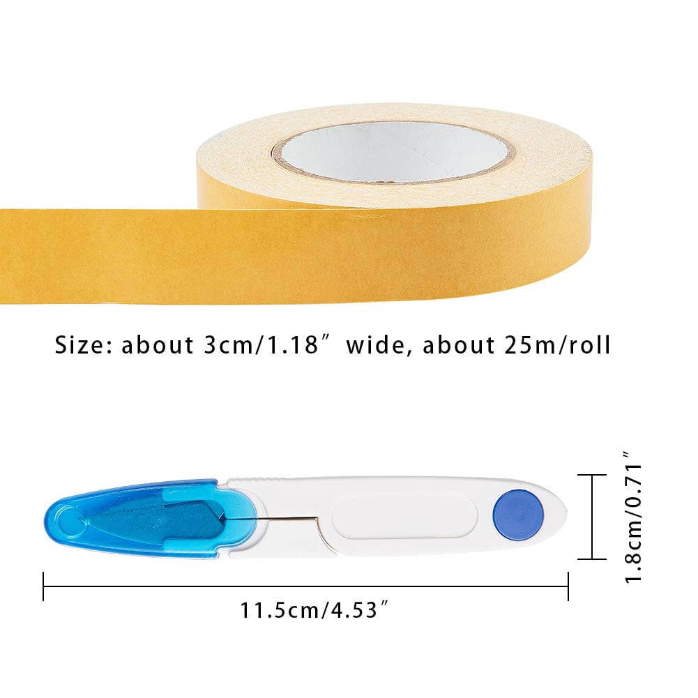1Set DIY Kit with Double-sided Non-slip Adhesive Tape and Stainless Steel U Shaped Scissors Mixed Color Tape: 30mm about 25m/roll 2rolls/set Scissors: 11.5x1.8cm 1pc/set