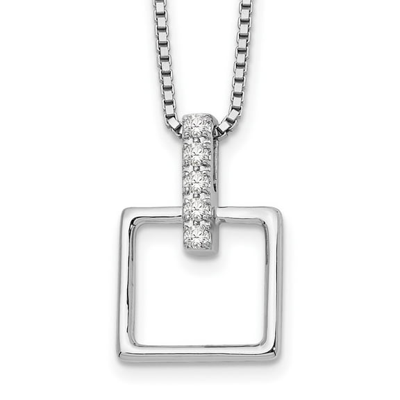 Primal Silver Sterling Silver Rhodium-plated 0.05 Cttw Diamond Necklace