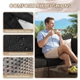 thumbnail image 6 of Gaildon 7 Patio Outdoor Furniture Wicker Sectional Sofa Couch Lawn Sectional Black Glass Table, Black, 6 of 7