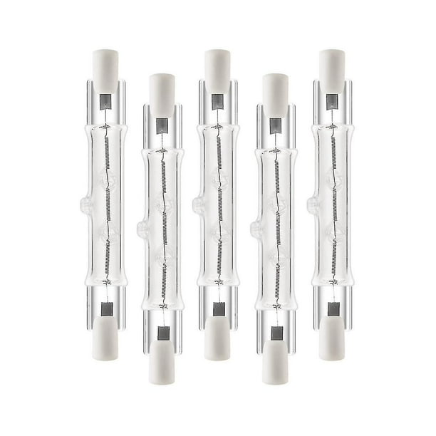 Paquete de 5 bombillas halógenas lineales R7s de 118 mm, 300 W, 230 V, R7s, lámpara halógena regulable para construcción Wo
