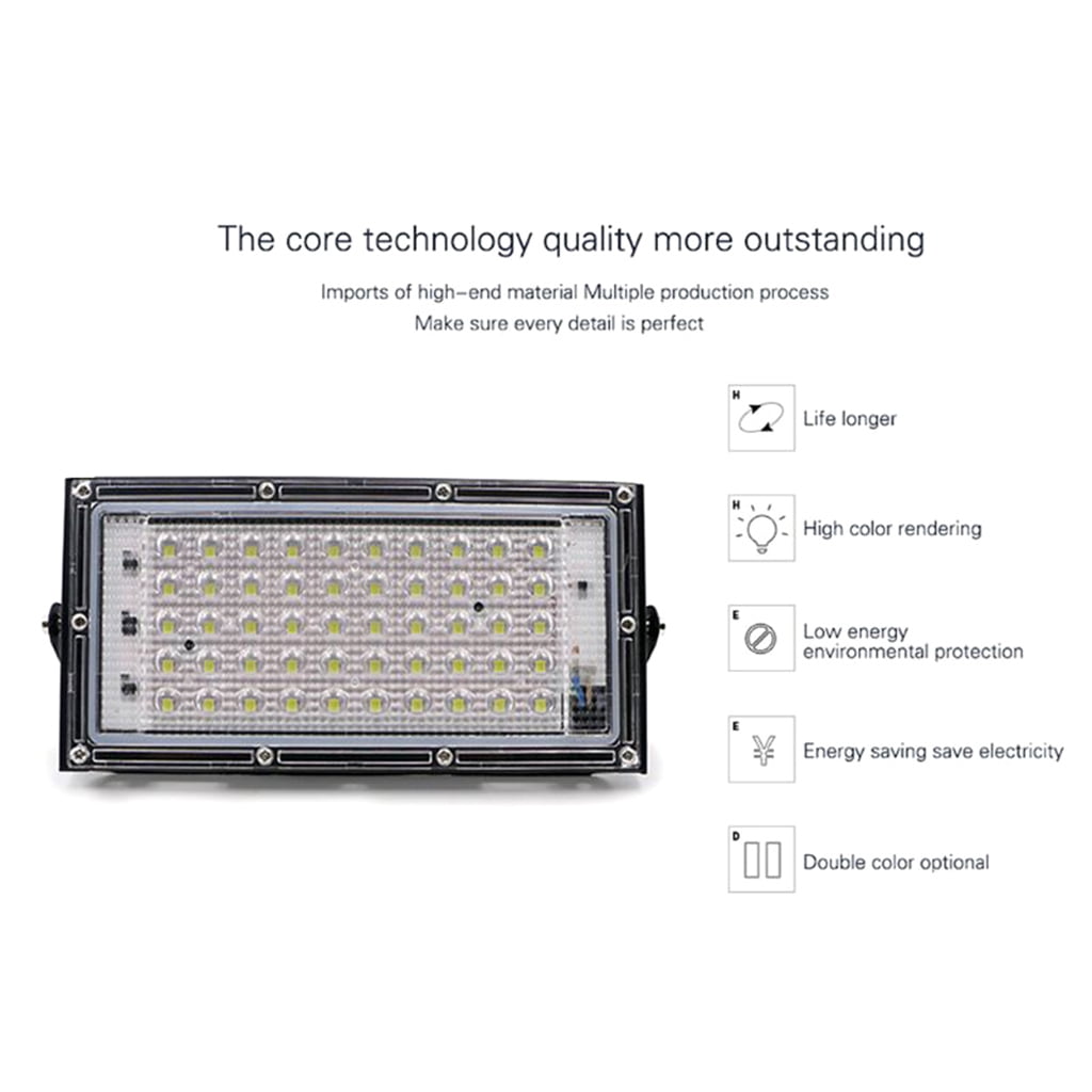 ✪ LED Floodlight Outdoor Spotlight 50W Wall Washer Lamp Reflector IP65 Waterproof Lighting Garden RGB Flood Light AC 110V