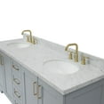 thumbnail image 3 of Ariel Taylor 73 In. Double Oval Sink Vanity With Carrara White Marble Countertop In Grey, 3 of 11