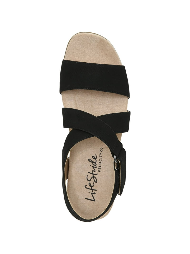 LIFE STRIDE VELOCITY Womens Beige Traction Sole Strappy Padded