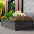 thumbnail image 5 of Nuu Garden 6x3x1ft Rectangular Galvanized Raised Garden Bed for Gardening Elevated Planting Metal Planter Box Outdoor Patio Planting Bed for Vegetables Flowers Herb, Dark Gray, 5 of 10