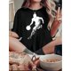 thumbnail image 1 of Camiseta de Mujer de Verano BásicaWomen's Fashion Basketball Flame Graphic Tee - Casual Crew Neck Short Sleeve, Stretchy Polyester Blend, Machine Washable - Perfect for SummerFather's Day, Mother's, 1 of 7