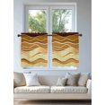 thumbnail image 4 of Coastal Yellow Tier Curtains 24 Inch Length,Sheer Curtains for Bedroom Living Room Window Ombre Ocean Wave Stripes Brown Beach Sand Small Half Window Kitchen Curtains & Drapes 27.5"x24" 2 Panels, 4 of 6