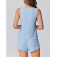 thumbnail image 3 of Ekouaer 2 Pieces Womens Tank Top Pajamas Set Soft Sleepwear Sleeveless Cami and Shorts Summer Loungewear Pjs Set, 3 of 6
