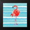 thumbnail image 2 of Seven Trees Design 15x15 Black Modern Framed Museum Art Print Titled - Tropical Life Flamingo III, 2 of 5