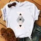 thumbnail image 4 of Puntoco Camiseta suelta de cuello redondo para mujer con estampado gráfico geométrico de moda para mujer Puntoco Puntoco-9, 4 of 9