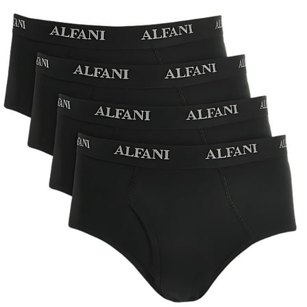 Alfani Mens 4-Pack Briefs, 100% Cotton, Deep Black, XL