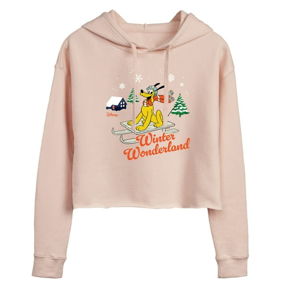 Disney - Winter Wonderland - Juniors Cropped Pullover Hoodie