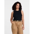 thumbnail image 2 of Scenario Women's Ribbed Tank Top with Lace Trim, Sizes XS-XXXL, 2 of 6