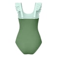 thumbnail image 6 of mgoYE Girl Swimsuit Size 10-12 Girls One Piece Swimsuits Summer UPF 50+ Summer Beach Bathing Suit Cross Shoulder Strap Swimwear(Green,9-10 Years), 6 of 6