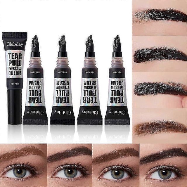 Exquisite4Pcs Eyebrow Cream, Peel-off Long-lasting Volumizing Buildable Eyebrow Gel, Waterproof & Sweatproof Eyebrow Mascara for Creating Fuller Brows